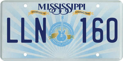 MS license plate LLN160