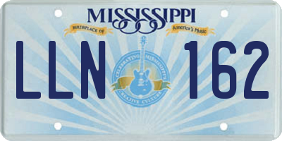 MS license plate LLN162