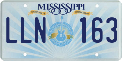 MS license plate LLN163