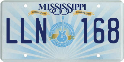MS license plate LLN168