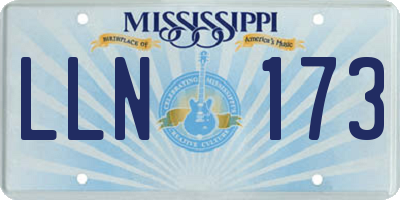 MS license plate LLN173