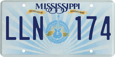 MS license plate LLN174