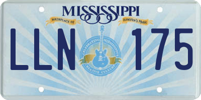 MS license plate LLN175