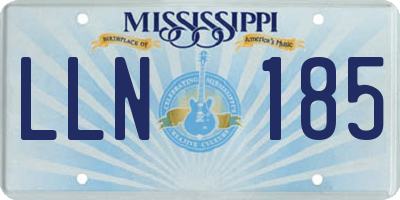 MS license plate LLN185