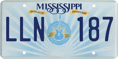 MS license plate LLN187