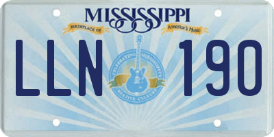 MS license plate LLN190