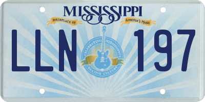 MS license plate LLN197