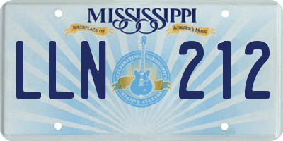 MS license plate LLN212