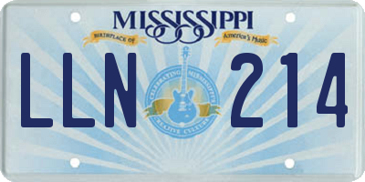 MS license plate LLN214