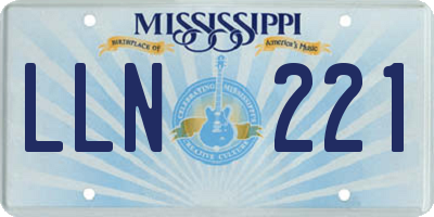MS license plate LLN221