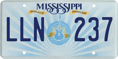 MS license plate LLN237