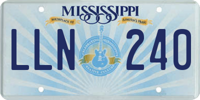 MS license plate LLN240