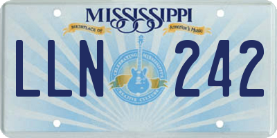 MS license plate LLN242
