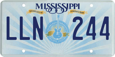 MS license plate LLN244