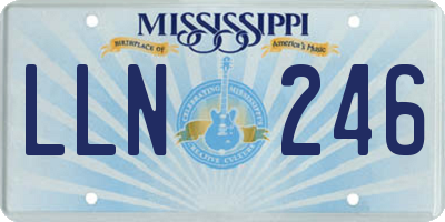 MS license plate LLN246