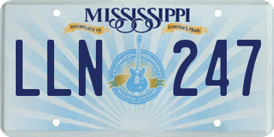 MS license plate LLN247