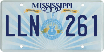 MS license plate LLN261