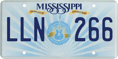 MS license plate LLN266