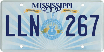MS license plate LLN267
