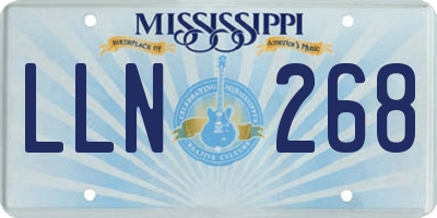 MS license plate LLN268