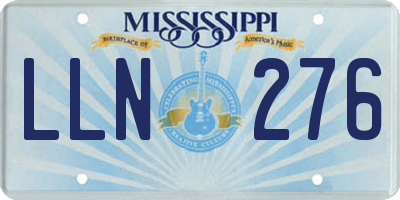MS license plate LLN276