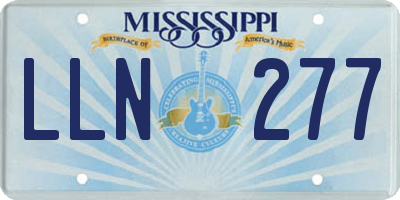 MS license plate LLN277