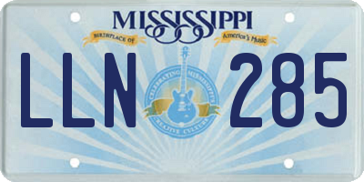 MS license plate LLN285