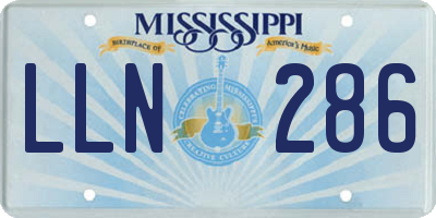 MS license plate LLN286