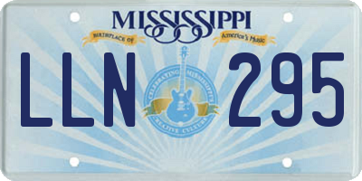 MS license plate LLN295