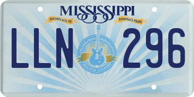 MS license plate LLN296
