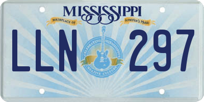 MS license plate LLN297