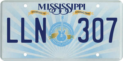 MS license plate LLN307