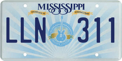 MS license plate LLN311