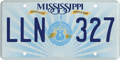 MS license plate LLN327