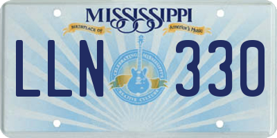 MS license plate LLN330