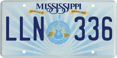 MS license plate LLN336