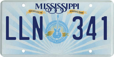 MS license plate LLN341