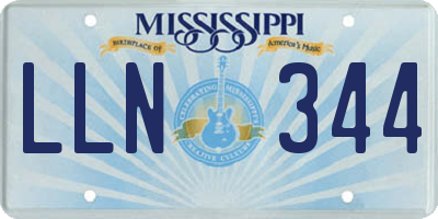 MS license plate LLN344