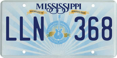 MS license plate LLN368