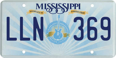 MS license plate LLN369