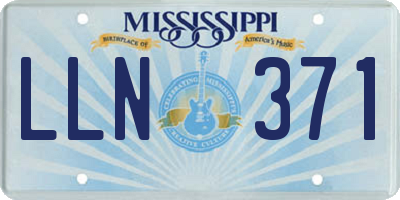MS license plate LLN371