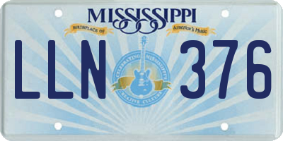 MS license plate LLN376