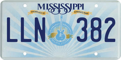 MS license plate LLN382