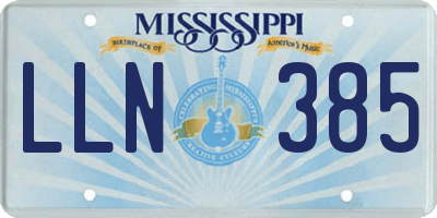 MS license plate LLN385