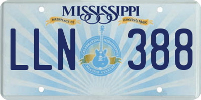MS license plate LLN388