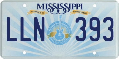 MS license plate LLN393