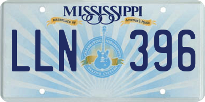 MS license plate LLN396