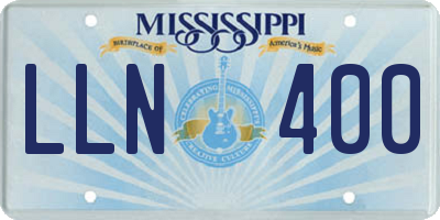 MS license plate LLN400