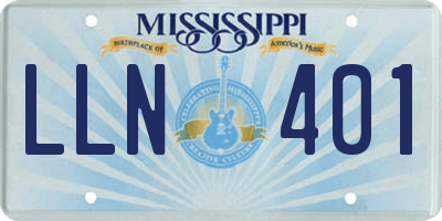 MS license plate LLN401