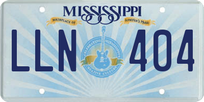 MS license plate LLN404